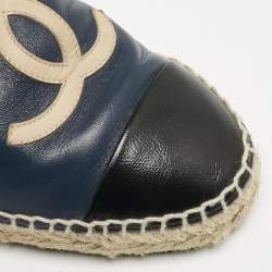 Chanel Multicolor Leather CC Espadrille Mules Size 38