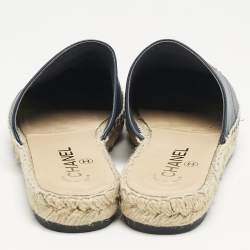 Chanel Multicolor Leather CC Espadrille Mules Size 38