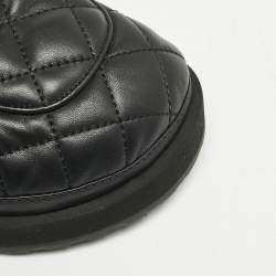 Chanel Black Quilted Leather CC Turnlock Platform Mules Size 39