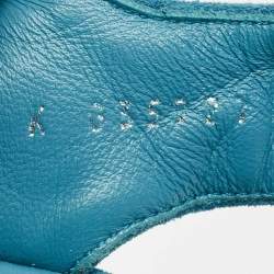 Chanel Blue Quilted Suede Dad Flat Sandals Size 38.5