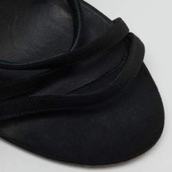 Chanel Black Fabric CC Criss Cross Strappy Sandals Size 39