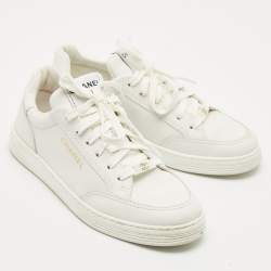 Chanel White Leather CC Low Top Sneakers Size 38.5