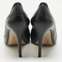 Chanel Black Leather Camellia  Pumps Size 40