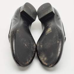 Chanel Black Patent Leather CC Slip On Loafers Size 39