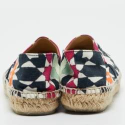 Chanel Multicolor Print Canvas CC Espadrille Flats Size 39