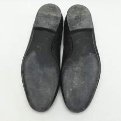 Chanel Black Lame Fabric CC Moccasins Size 39