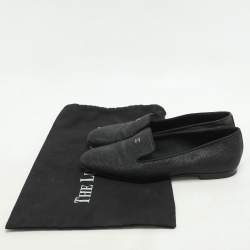 Chanel Black Lame Fabric CC Moccasins Size 39