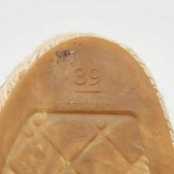 Pre Owned Chanel Navy Blue Suede CC Cap Toe Espadrille Flats Size 39