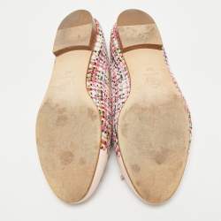 Chanel Multicolor Leather and Tweed CC Ballet Flats Size 39