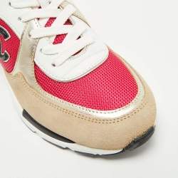 Chanel Multicolor Leather and Mesh CC Low Top Sneakers Size 37.5