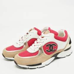 Chanel Multicolor Leather and Mesh CC Low Top Sneakers Size 37.5