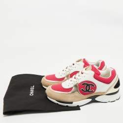 Chanel Multicolor Leather and Mesh CC Low Top Sneakers Size 37.5