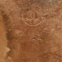 Pre Owned Chanel Black Leather Pearl Embellished Flat Slides Size 40