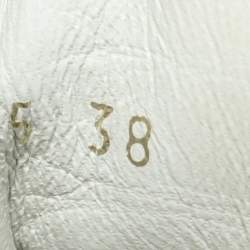 Pre Owned Chanel Dark Green Perforated Leather CC High Top Sneakers Size 38