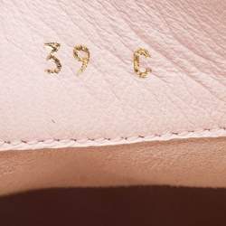 Pre Owned Chanel Pink Canvas CC Cap Toe Espadrille Mules Size 39