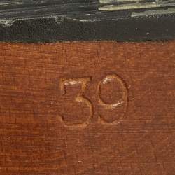 Pre Owned Chanel Off White Leather Platform Slide Sandals Size 39