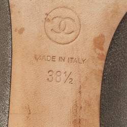 Pre Owned Chanel Metallic Grey Leather Snake Embellished Heel Pumps Size 38.5