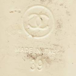 Pre Owned Chanel Red Leather Pointed Cap Toe Ballet Flats Size 39