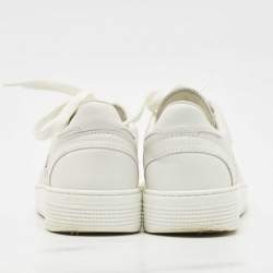 Pre Owned Chanel White Leather CC Low Top Sneakers Size 36.5