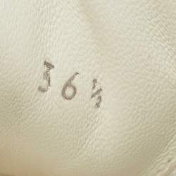 Pre Owned Chanel White Leather CC Low Top Sneakers Size 36.5