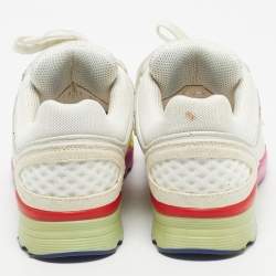 Pre Owned Chanel Multicolor Fabric and Suede CC Low Top Sneakers Size 38