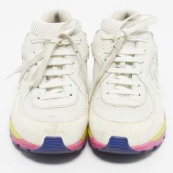 Pre Owned Chanel Multicolor Fabric and Suede CC Low Top Sneakers Size 38