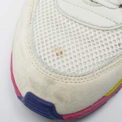 Pre Owned Chanel Multicolor Fabric and Suede CC Low Top Sneakers Size 38