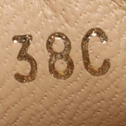 Pre Owned Chanel Beige Quilted Leather CC Logo Espadrille Flats Size 38