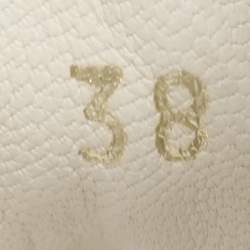 Pre Owned Chanel Grey Leather CC Camellia High Top Sneakers Size 38