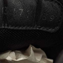 Pre Owned Chanel Black/White Leather CC Lace Up Sneakers Size 39