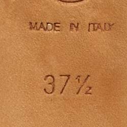 Pre Owned Chanel Beige/Black Leather And Satin Cap-Toe Slingback Pumps Size 37.5