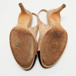 Pre Owned Chanel Beige/Black Leather And Satin Cap-Toe Slingback Pumps Size 37.5