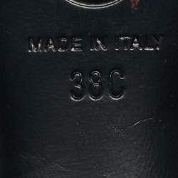 Pre Owned Chanel Black/White Canvas and Tweed CC Cap Toe Mules Size 38