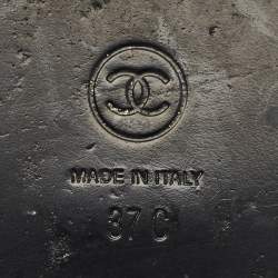 Pre Owned صندل شانيل جلد مبطن أسود سى سى داد مقاس 37