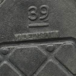 Pre Owned Chanel Black/White Tweed CC Espadrille Mules Size 39