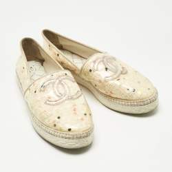 Pre Owned Chanel Beige/Transparent PVC CC Slip On Sneakers Size 41