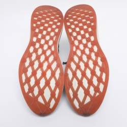 Pre Owned Chanel Blue Knit Fabric CC Low Top Sneakers Size 39