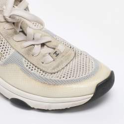 Pre Owned Chanel Multicolor Knit Fabric CC Sock Sneakers Size 39