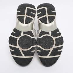 Pre Owned Chanel Multicolor Knit Fabric CC Sock Sneakers Size 39