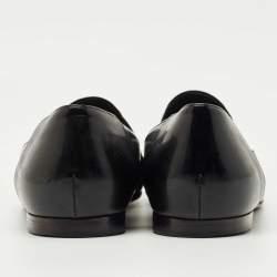 Pre Owned Chanel Black Leather CC Smoking Slippers Size 39