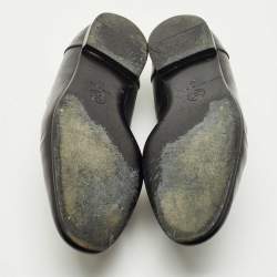 Pre Owned Chanel Black Leather CC Smoking Slippers Size 39