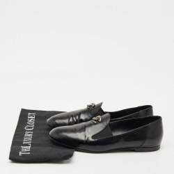 Pre Owned Chanel Black Leather CC Smoking Slippers Size 39