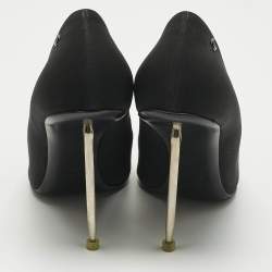Pre Owned Chanel Black Satin Pointed Toe Pumps Size 40