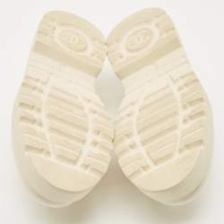 Pre Owned Chanel Cream Leather Logo Slip On Loafers Size 36.5