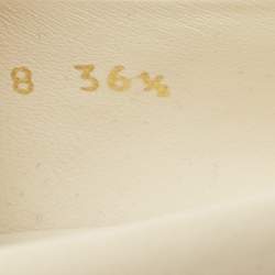 Pre Owned Chanel Cream Leather Logo Slip On Loafers Size 36.5