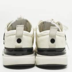 Pre Owned حذاء رياضي شانيل سى سى قماش وزبدة أبيض وكريم منخفظ من أعلى مقاس 38