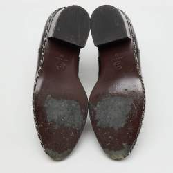 Pre Owned Chanel Black Patent Leather Interlaced Chain Ankle Boots Size 38