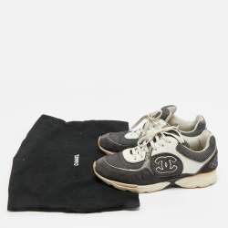 Pre Owned Chanel Multicolor Suede and Leather CC Low Top Sneakers Size 38