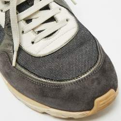 Pre Owned Chanel Multicolor Suede and Leather CC Low Top Sneakers Size 38