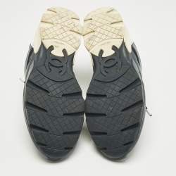 Pre Owned Chanel Black Leather CC Low Top Sneakers Size 37